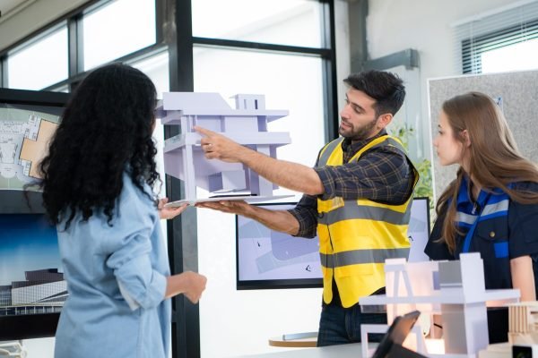 Engineers, architects, and designers collaborate to design a building that employs natural energy.
